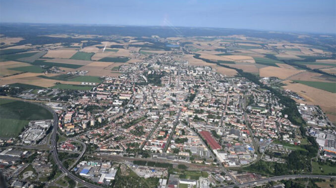 Letecký pohled na Prostějov