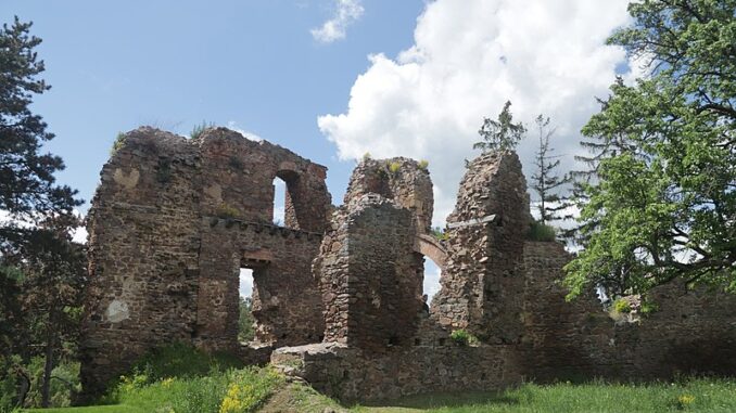 Celkový pohled na budovu hradu Žumberk v Žumberku, okr. Chrudim. Autor: Jiří Sedláček, licence BY-SA 4.0. Zdroj: Wikimedia Commons